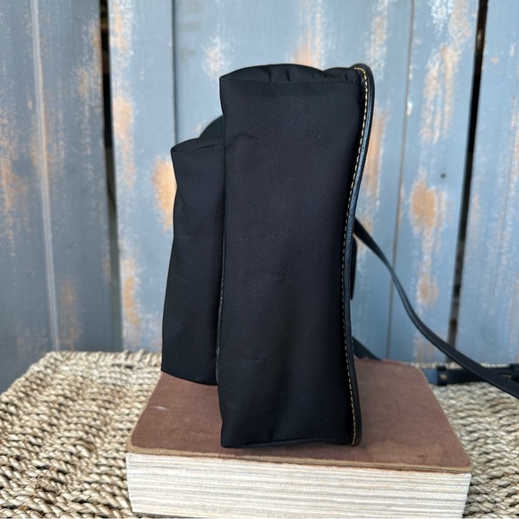 Dooney & Bourke Vintage Alto Leather Nylon Happy Crossbody Saddle Bag Black - Picture 8 of 16